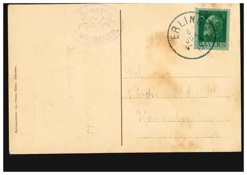 AK Salutation du lac Ammersee avec des armoiries et 17 images, ErlING 6.6.1912