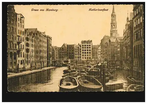 AK Salutation de Hambourg: Katharinenfleet, édition K.W.H., non utilisée