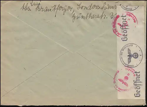 Zensur Oberkommando der Wehrmacht R-Brief 751ff Bauwerke, SONDERSHAUSEN 19.12.40