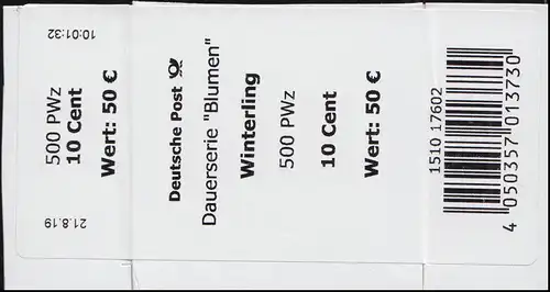 3314 Winterling 10 +CF -602 Banderole / autocollant 500er (petit n°)