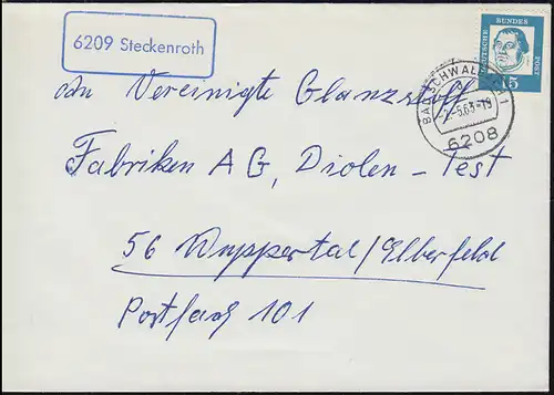 Temple de Landpost 6209 Enfiler le roth sur l'impression BAD SCHWALBACH 2.5.1963