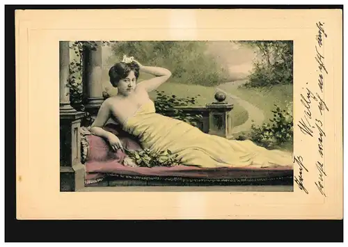 Künstler-AK Erholung auf der Terrasse, Verlag F.G.B.S., BERLIN N 24 c 16.10.1905