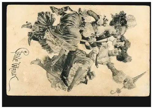 Künstler-AK Cake Walk: Cancan-Tanzen, ungebraucht