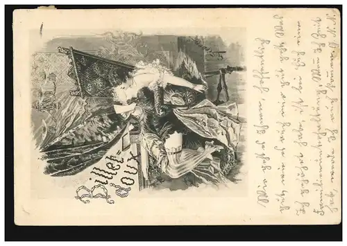 Künstler-AK G. Sieben: Billetdoux, MÜNCHEN 21.11.1908