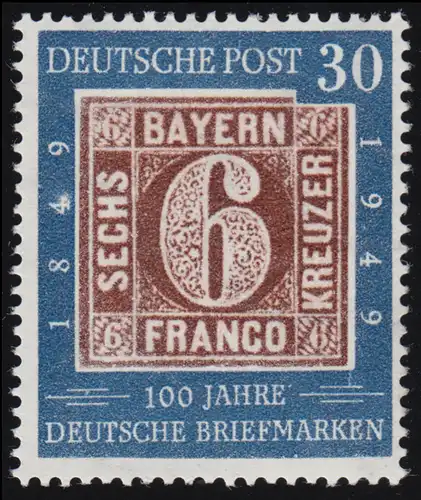 115 timbres 30 Pf avec PLF blanc tache sur la 4 en 1849, case 48, **