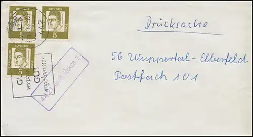 Landpost-Stempel 4421 Groß Reken 2 auf Drucksache COESFELD 30.4.1963