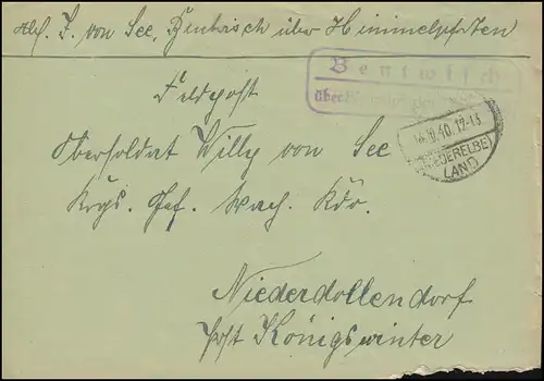 Templier de Bentwisch sur HIMMELPFORTEN (NIEDELBE) PAYS 14.10.1940