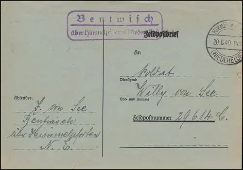 Templier de Bentwisch sur HIMMELPFORTEN (NIEDELBE) PAYS 20.6.1940
