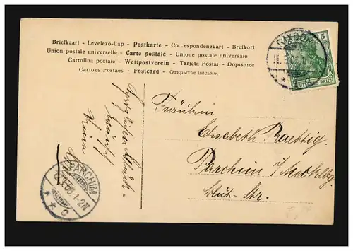 Mode-AK Frau im weißen Kleid Haare Haarzopf, Verlag G.G.&.C., RIXDORF 11.3.1906