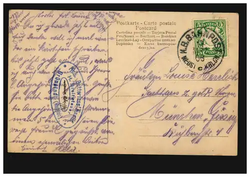 AK actrice d'artiste Edith Whitney avec des roses, K.B.BAHNPOST NOUVEAUT.- ? 1908