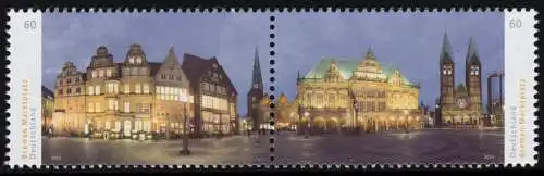 3083-3084 Panorama Bremer Marktplatz, Reimpression, **