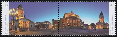 2983-2984 Panorama Gendarmenmarkt, impression de l'air comprimé, adhésif, **