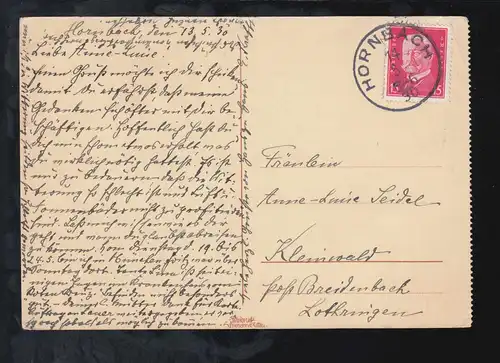 Ciseaux-AK Georg Plischke: Deux anges et Cœurs, HORNBACH 14.5.1930