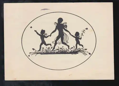 Ciseaux-AK Artiste paralysée: Trois Elfes jouants, KÖLN 1932