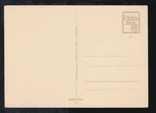 Scherenschnitt-AK Georg Plischke: Neujahr - Engel und Stern, ungebraucht