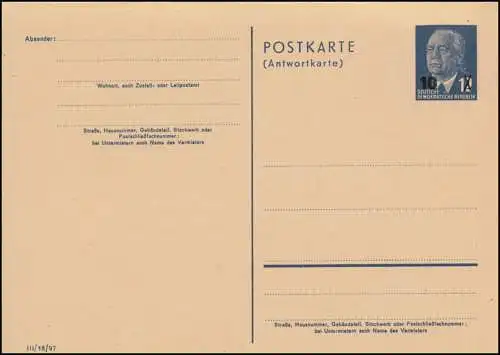 P 63 Pieck 10 auf 12 / 10 auf 12 Pf, postfrisch