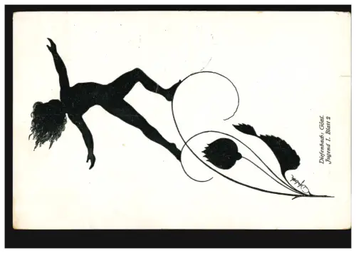 Scherenschnitt-AK Karl Wilhelm Diefenbach Göttliche Jugend Blatt 2, ungebraucht