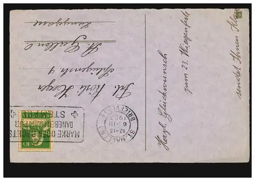 Ciseaux AK anniversaire - Fille avec pot de fleurs, ST. GALLEN 6.3.1923