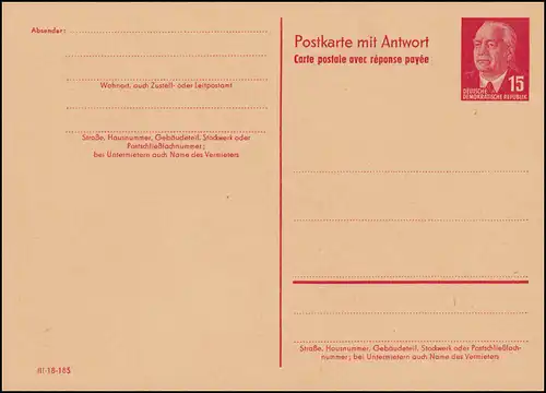 P 65 IIa Pieck 15/15 Pf, a fermé, semi-sac clair, impression III-18-185 **