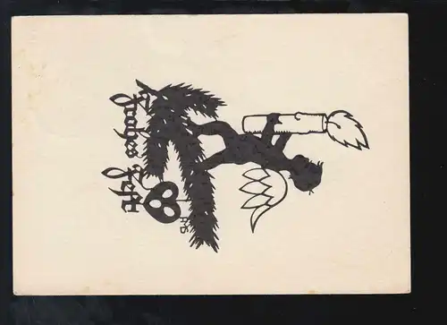 AK A.M. Fête de la Joyeuse Ange avec bougie, PORCEINFURT 1954