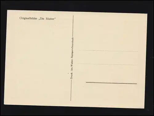 Scherenschnitt-AK Die Mutter: Der erste Schritt, ungebraucht