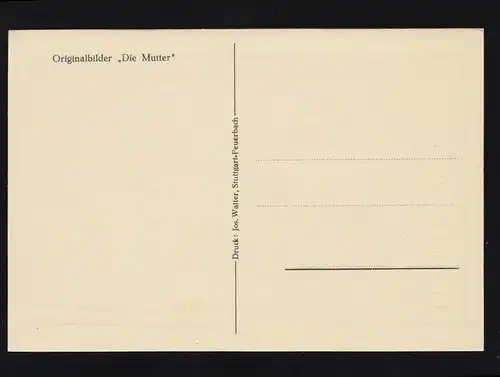 Scherenschnitt-AK Die Mutter: An Mutters Grab, ungebraucht
