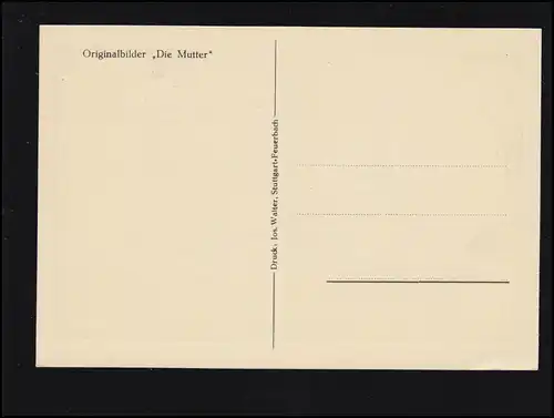 Scherenschnitt-AK Die Mutter: Der erste Schulgang, ungebraucht