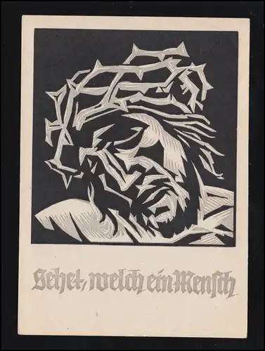 AK Linolschin Teubner: Christ voit, quel homme, inutilisé