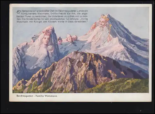 Humour-AK Berchtesgaden: Famille Watzmann, édition Martin Herpich, inutilisé