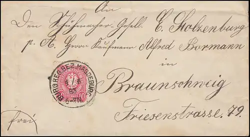 41 Sale Reich 10 Pfennig Lettre BURG REG.BEZ. MAGDEBURG 4.6.83 vers BRAUNSCHWEIG