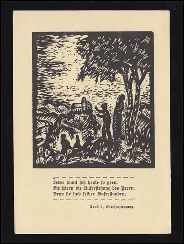 Künstler-AK von Bittersdorff: Der Osterspaziergang aus Faust I, SSt WIEN 10.4.38