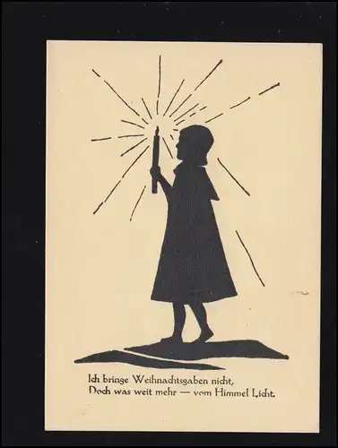 Scherenschnitt-AK Olga Lange: Lichtbringender Engel - Weihnachten, ungebraucht