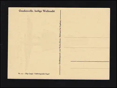 AK Olga Lange: Ange éclairant - Noël, inutilisé
