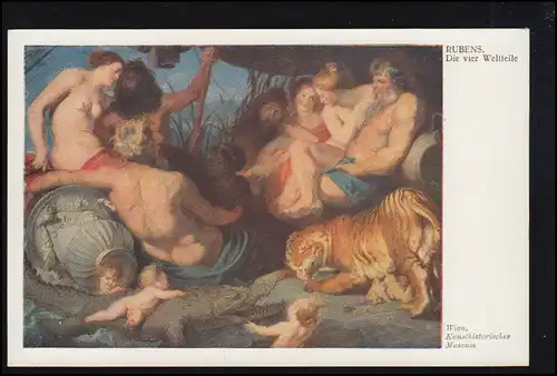 AK Artiste Rubens: Les quatre parties du monde, Kunstverlag Wolfrum / Vienne, inutilisé