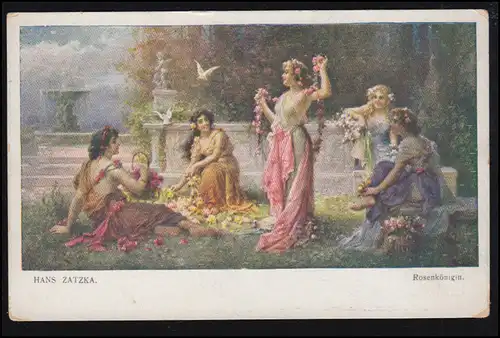 AK Hans Zatzka: Rosenreine, maison d'édition W.R.B.&Co., non utilisée