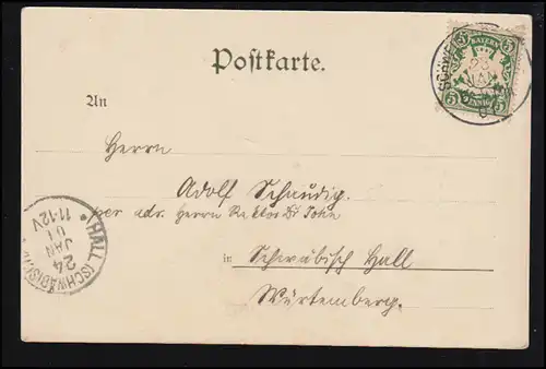 Künstler-AK Alter, schmeckt das Pfeifchen? SCHWEINFURT 23.1.1901