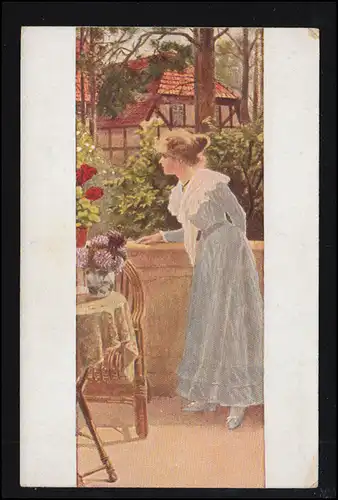 Artiste-AK W. Röhling: attente, édition Gustav Liersch Berlin, inutilisé