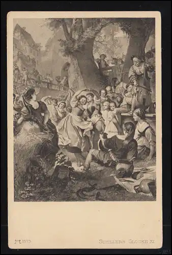 Artiste-AK Schiller Ã©clat XI: Et le jeune peuple des moissonneurs vole vers le...