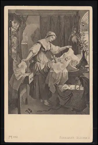 Artiste-AK Schiller Ã©clat de la cloche I: Dans le repos encore dans le chÃ ̈s temporel Les noirs..