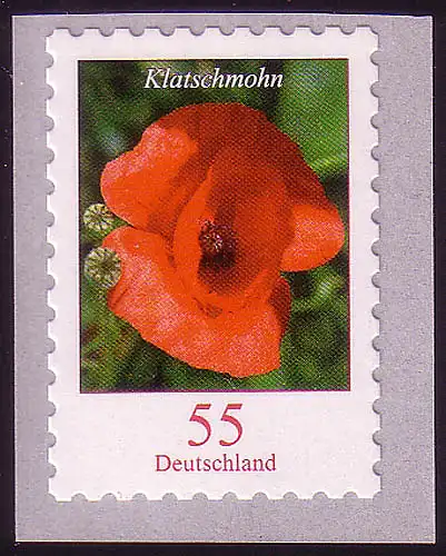 2477 Blumen 55 C Klatschmohn SELBSTKLEBEND **