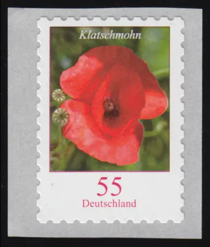 2477 Blumen 55 C Klatschmohn SELBSTKLEBEND **