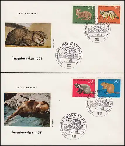 549-552 Jeunesse Animaux menacés d'extinction - Taux sur 2 Bijoux-FDC ESSt BONN