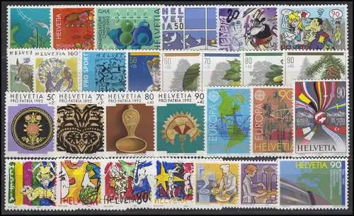 1461-1488 Suisse-Janvier 1992 complet, frais de port