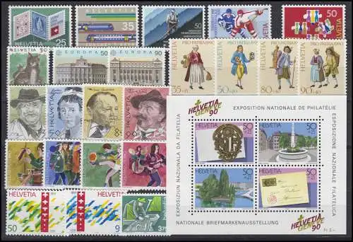 1409-1435 Suisse-Niveau 1990 complet, frais de port