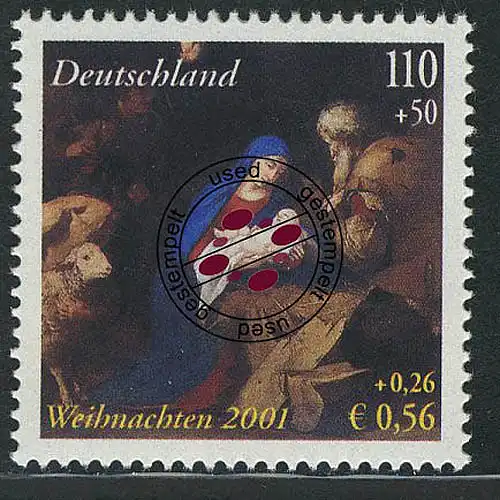 2227 Weihnachten 110+50 Pf / 0,56+0.28 Euro, gestempelt O