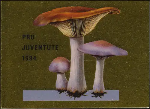 Suisse Carnets de marques 0-99, champignons pro Juventute 1994, **