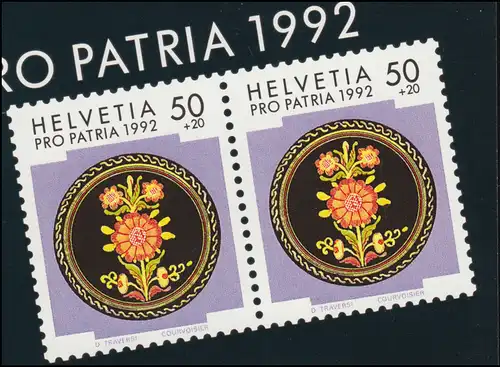 Suisse Carnets de marques 0-92, Pro Patria Art populaire 1992, **
