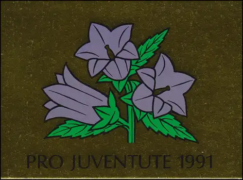 Suisse Carnets de marques 0-91, Pro Juventute Fleur de bois Bärlauch 1991, **