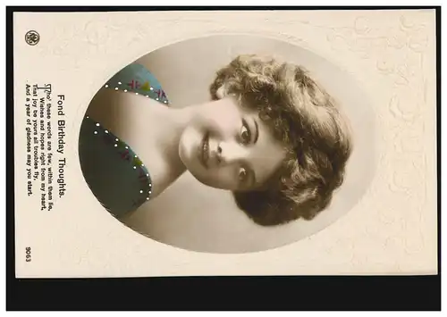 Prägekarte Lächelndes Kind - Food Birthday Thoughts, ungebraucht