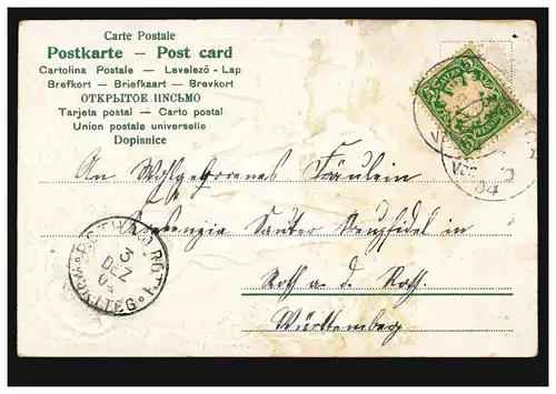 Carte de l'amour dans les bois: Ainsi nous divorçons avec le chant et le son, couru en 1904